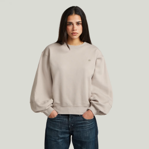 Logo Crew Sweat - Beige - Women, Sweatshirts-Hoodies, G-Star RAW catalog