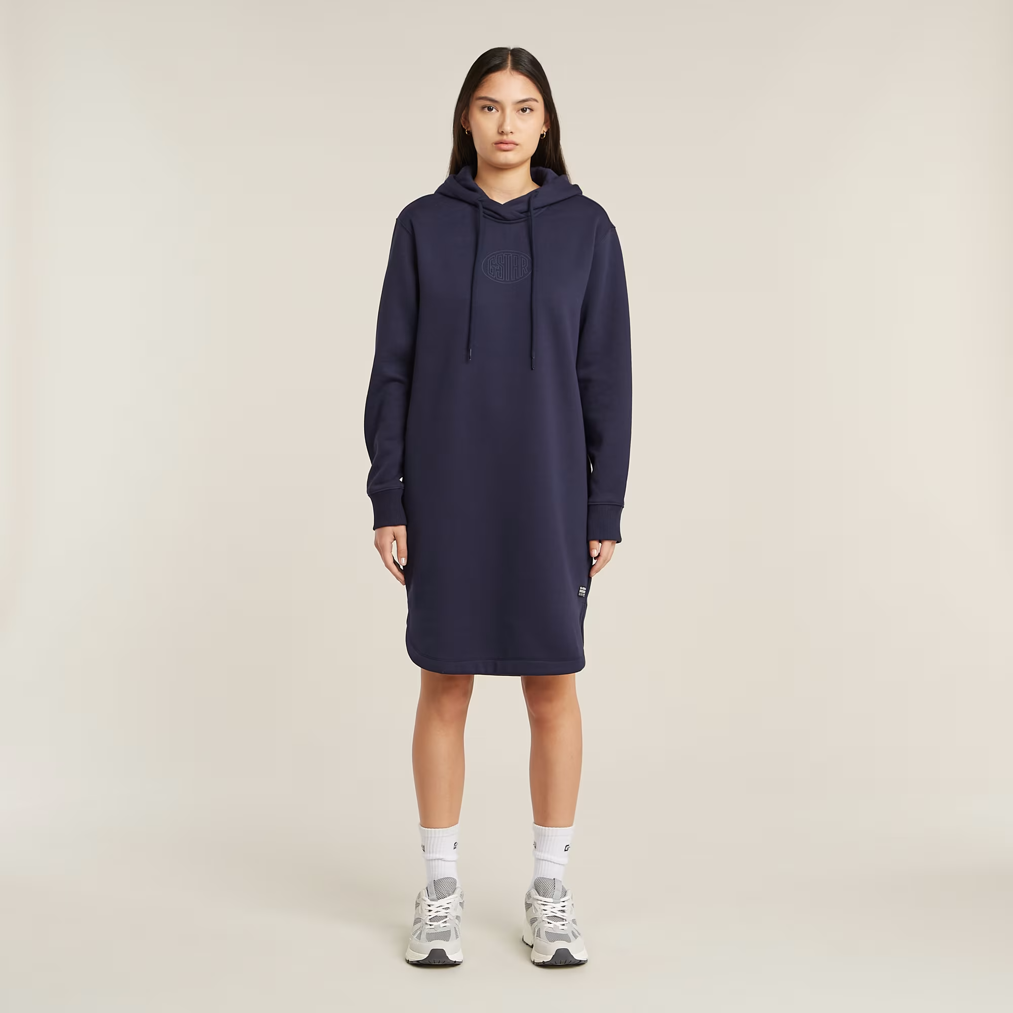 Logo Hooded Sweater Dress - Dark blue - Women, Dresses, G-Star RAW catalog