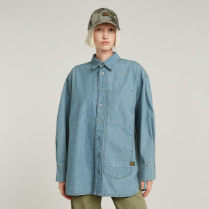 Long Pocket Maxi Shirt - Light blue - Women, Shirts, G-Star RAW catalog