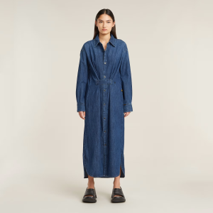 Long Tab Shirt Dress - Dark blue - Women, Dresses, G-Star RAW catalog