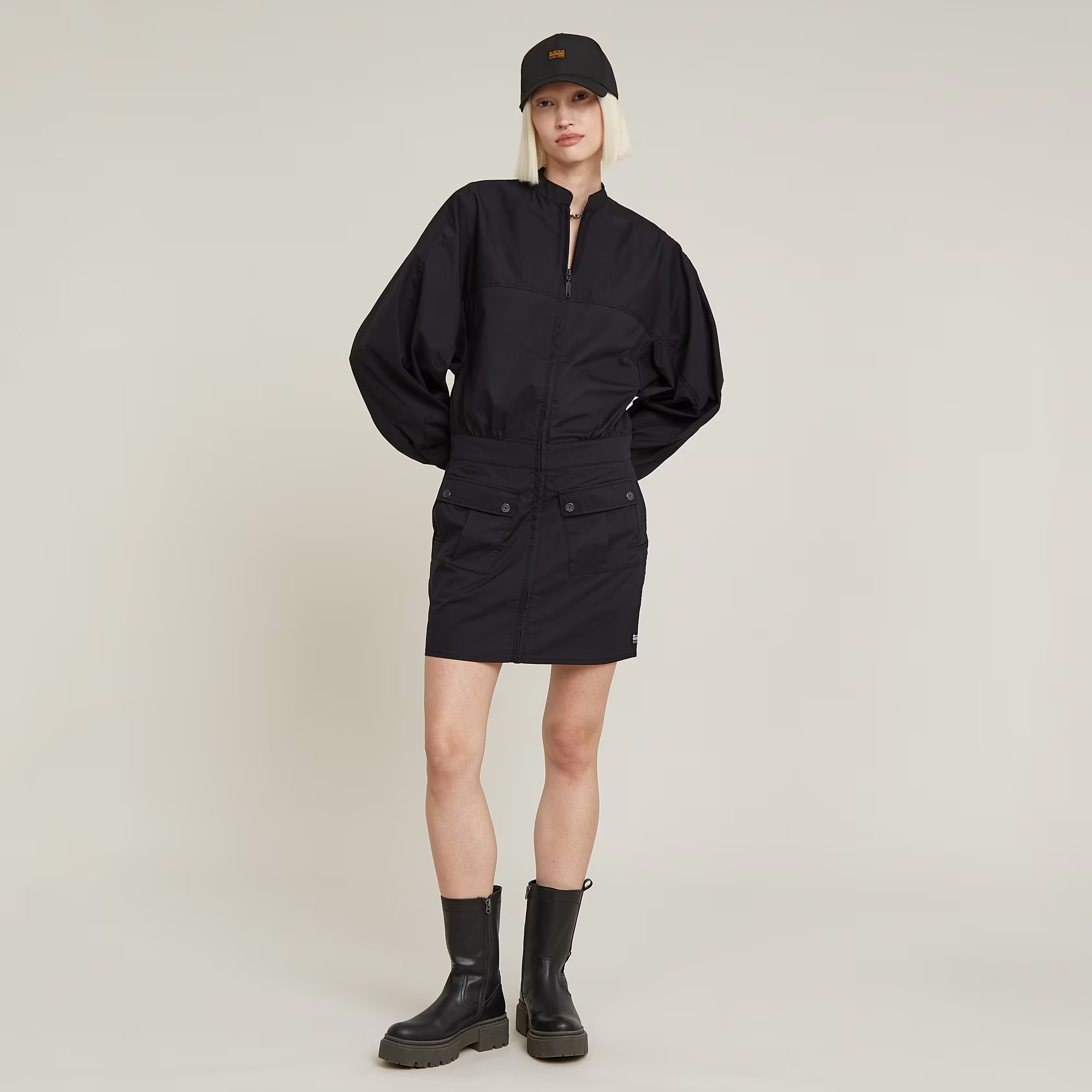 Macro Balloon Dress - Black - Women, Dresses, G-Star RAW catalog
