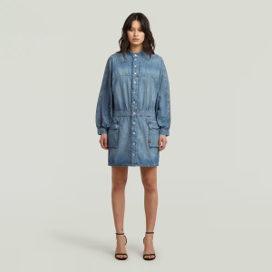 Macro Balloon Dress - Medium blue - Women, Dresses, G-Star RAW catalog
