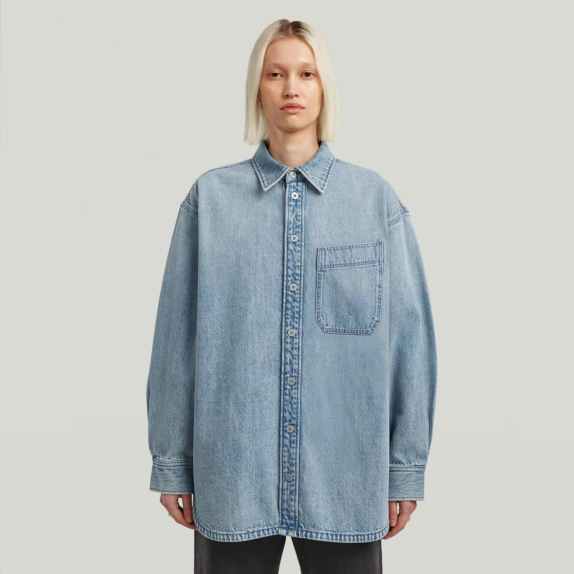 Maxi 1-Pocket Overshirt - sun faded pacific blue - Women, overshirts, G-Star RAW catalog