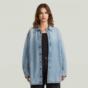 Maxi Overshirt - Light blue - Women, overshirts, G-Star RAW catalog