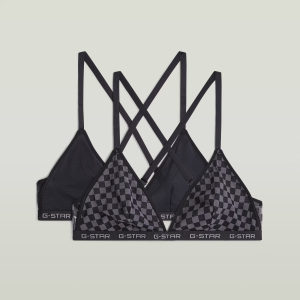 Mesh Triangle Bralette 2-Pack - Black - Women, Underwear, G-Star RAW catalog