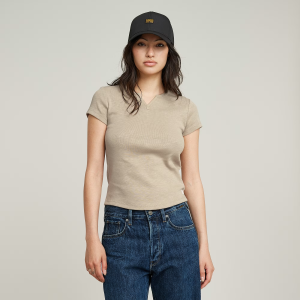 Micro Placket Slim Top - Beige - Women, T-Shirts, G-Star RAW catalog
