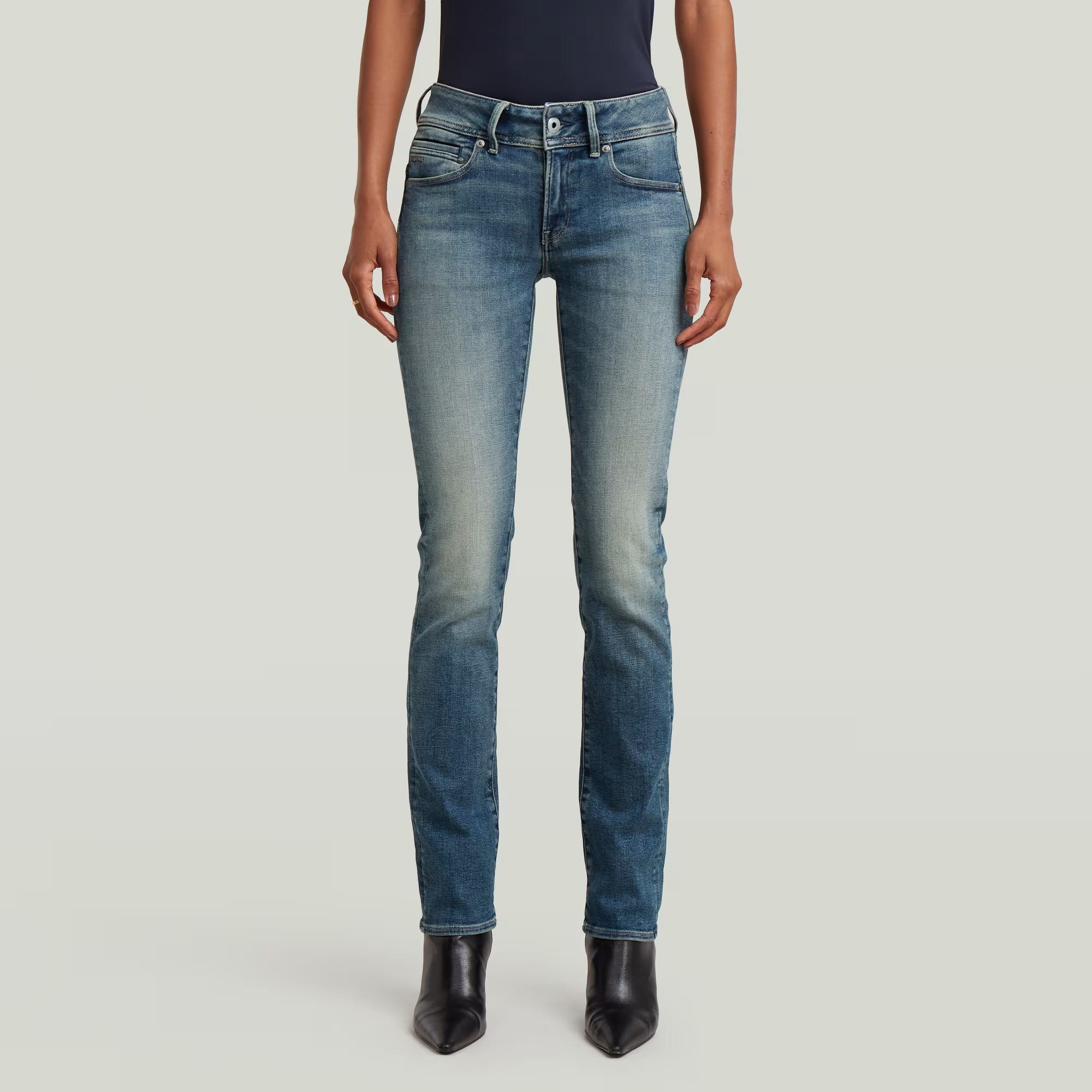 Midge Slim Straight Jeans - Dark blue - Women, Jeans, G-Star RAW catalog