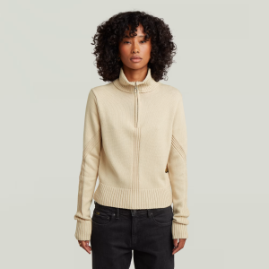 Milano Half Zip Knit - White - Women, Knitwear, G-Star RAW catalog