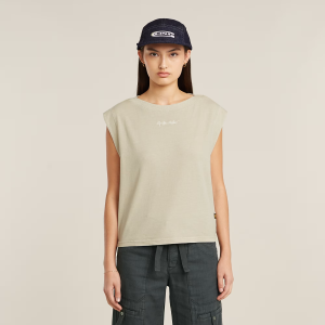 Mini G-Script Logo Overdyed Top - Beige - Women, T-Shirts, G-Star RAW catalog