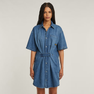 Modular Shirt Dress - Medium blue - Women, Dresses, G-Star RAW catalog