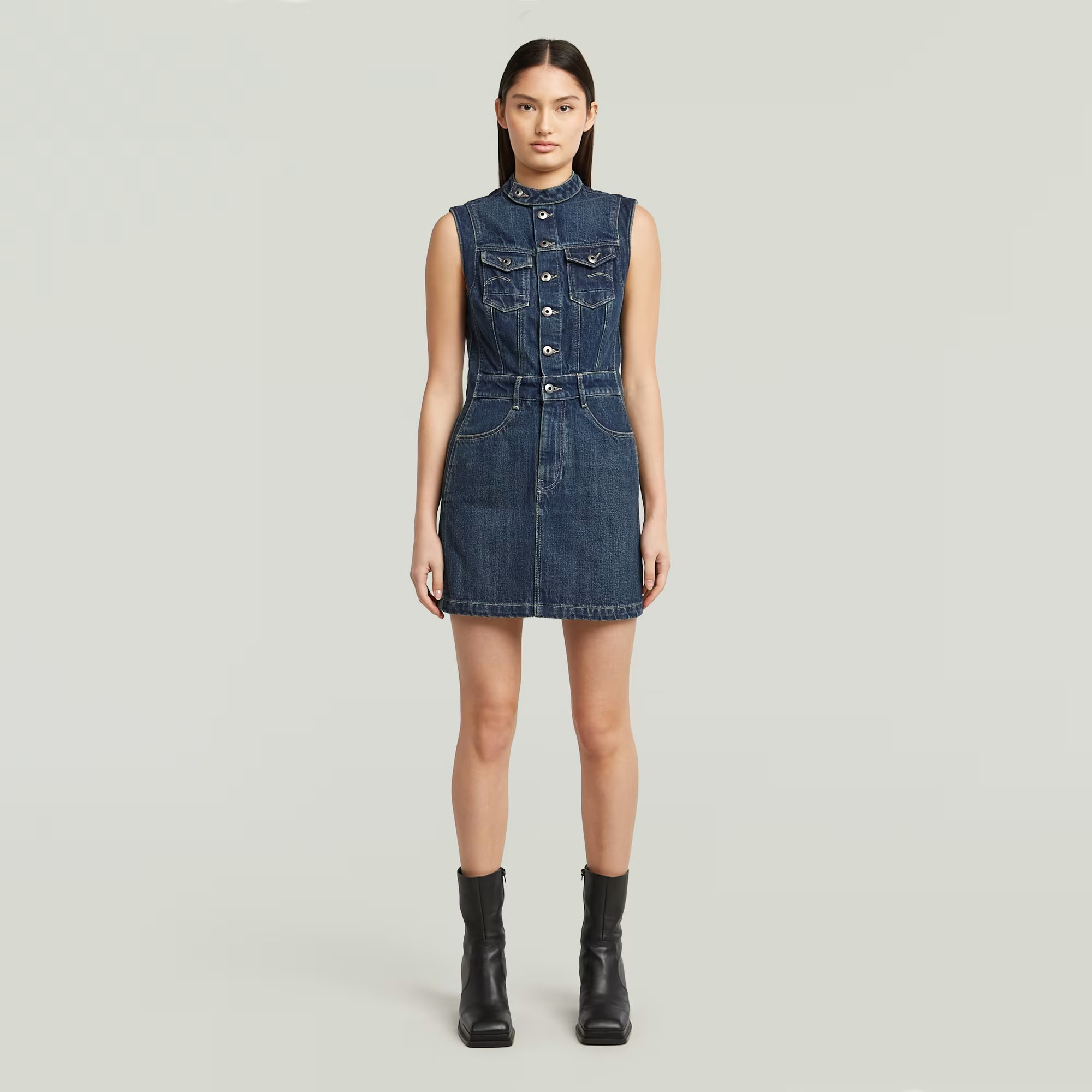 Moto Slim Dress - Medium blue - Women, Dresses, G-Star RAW catalog