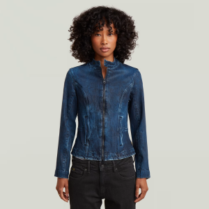 Moto Slim Overshirt - Dark blue - Women, overshirts, G-Star RAW catalog