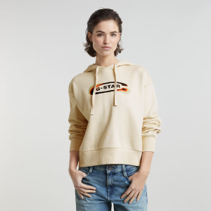 Old Skool Logo Loose Hoodie - White - Women, Sweatshirts-Hoodies, G-Star RAW catalog