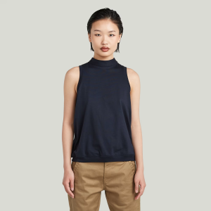 Open Back Knit Tank Top - Dark blue - Women, T-Shirts, G-Star RAW catalog