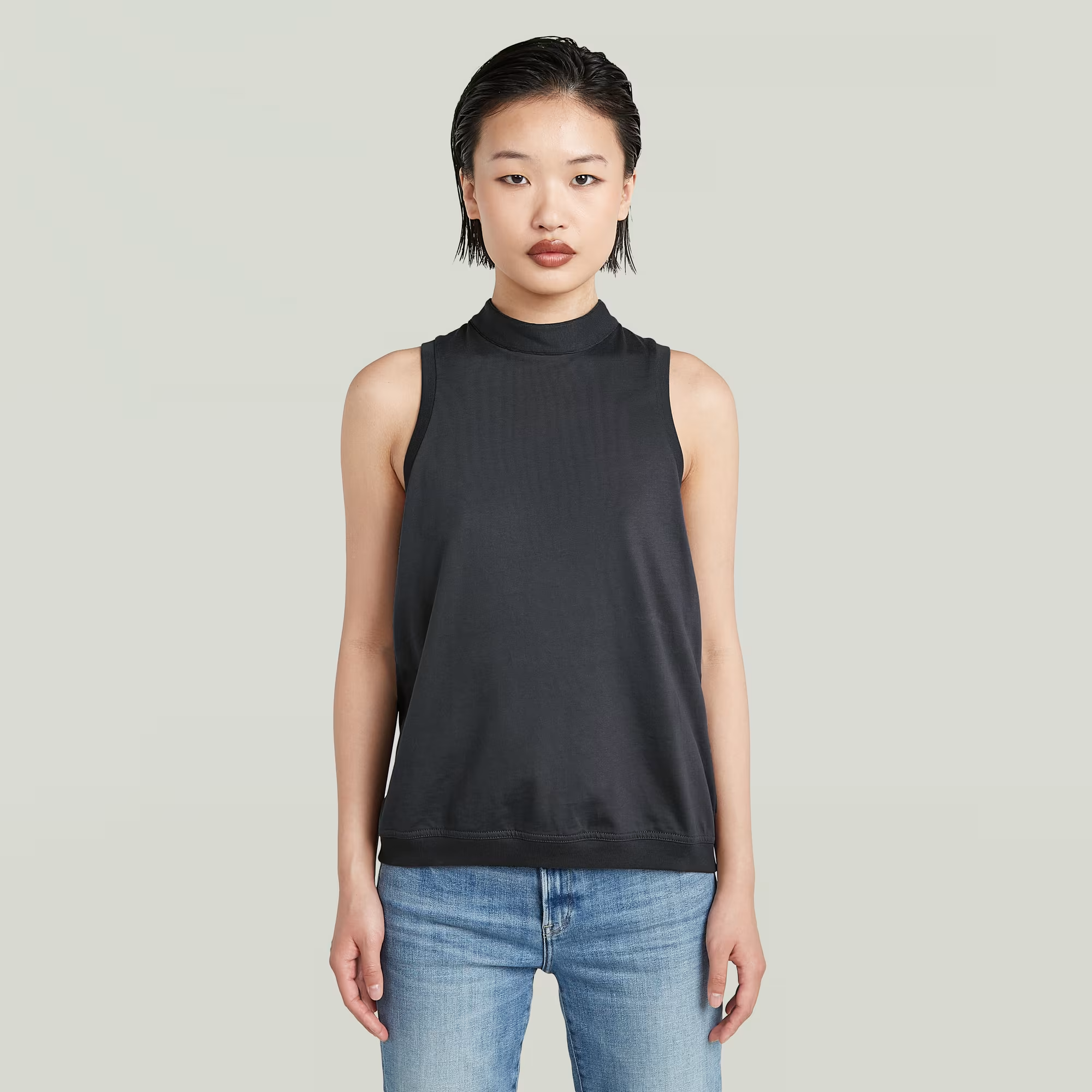 Open Back Knit Tanktop - Grey - Women, T-Shirts, G-Star RAW catalog