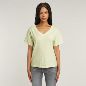 Open V-neck Relaxed T-Shirt - Green - Women, T-Shirts, G-Star RAW catalog