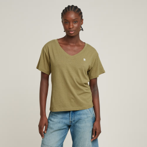Open V-Neck Relaxed Top - Green - Women, T-Shirts, G-Star RAW catalog