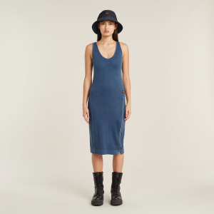 Overdyed Asymmetric Zip Dress - Medium blue - Women, Dresses, G-Star RAW catalog