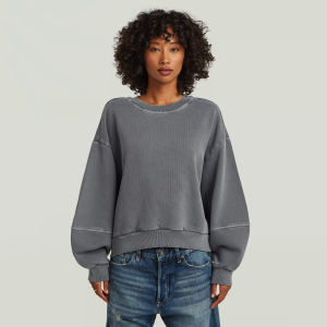 Overdyed Big Sleeve Oversized Sweater - Grey - Women, Sweatshirts-Hoodies, G-Star RAW catalog