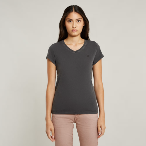 Overdyed Eyben Slim V-Neck Top 2.0 - Black - Women, T-Shirts, G-Star RAW catalog