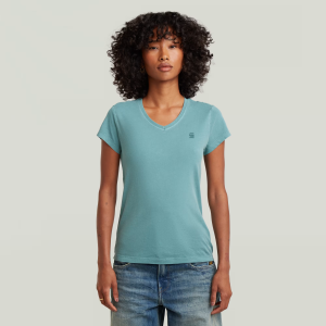 Overdyed Eyben Slim V T-Shirt 2.0 - Medium blue - Women, T-Shirts, G-Star RAW catalog