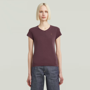 Overdyed Eyben Slim V T-Shirt - Red - Women, T-Shirts, G-Star RAW catalog
