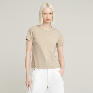 Overdyed Front Seam Top - Beige - Women, T-Shirts, G-Star RAW catalog