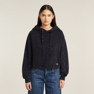 Overdyed Loose Hooded Sweater - Black - Women, Sweatshirts-Hoodies, G-Star RAW catalog