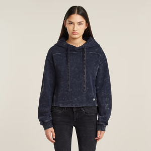 Overdyed Loose Hooded Sweater - Dark blue - Women, Sweatshirts-Hoodies, G-Star RAW catalog