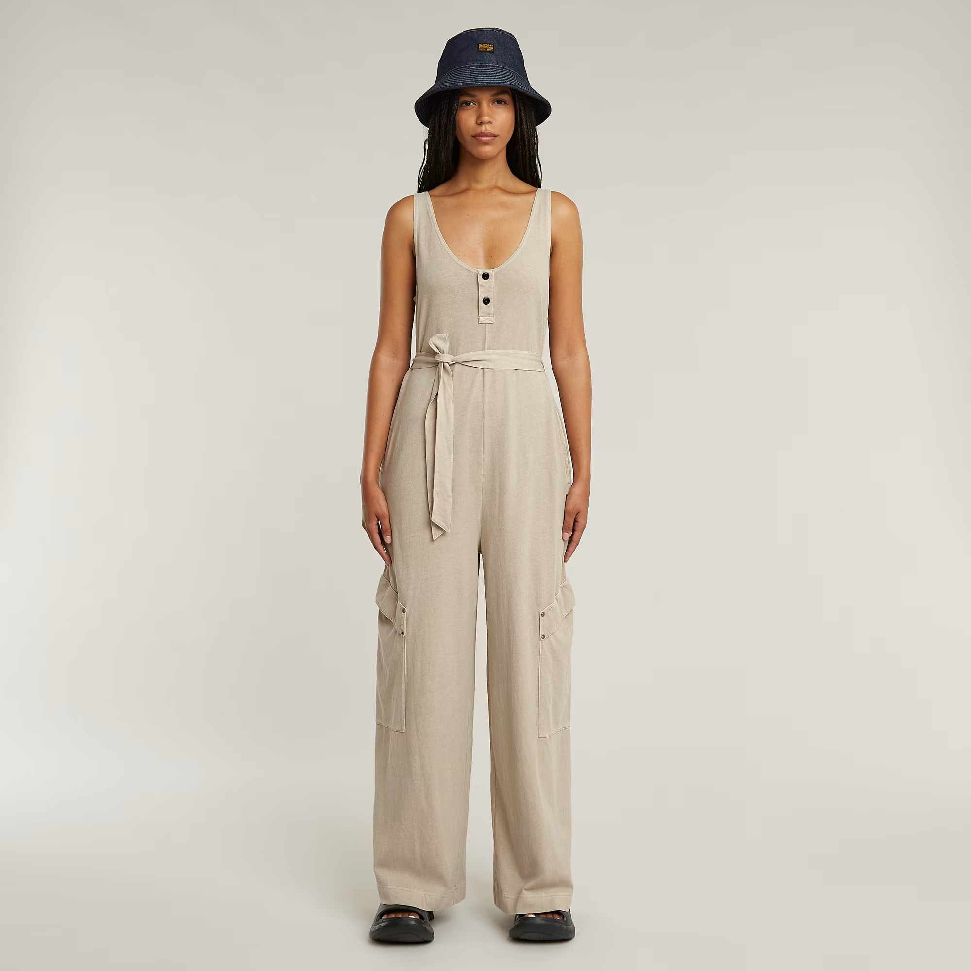 Overdyed Utility Loose Jumpsuit - Beige - Women, Jumpsuits-Overalls, G-Star RAW catalog