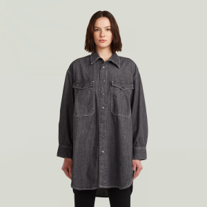 Oversized Denim Shirt Evergreen - Grey - Women, Shirts, G-Star RAW catalog