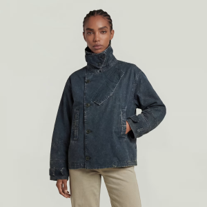 Oversized Short Trench Coat - Dark blue - Women, Jackets and Blazers, G-Star RAW catalog