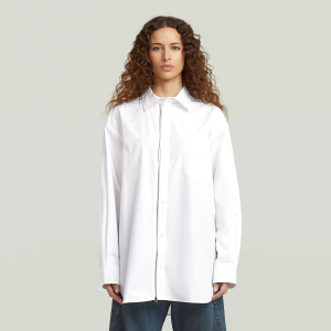 Oversized Zip Poplin Shirt - White - Women, Shirts, G-Star RAW catalog