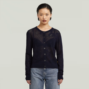 Pointelle Cardi Knit - Dark blue - Women, Knitwear, G-Star RAW catalog