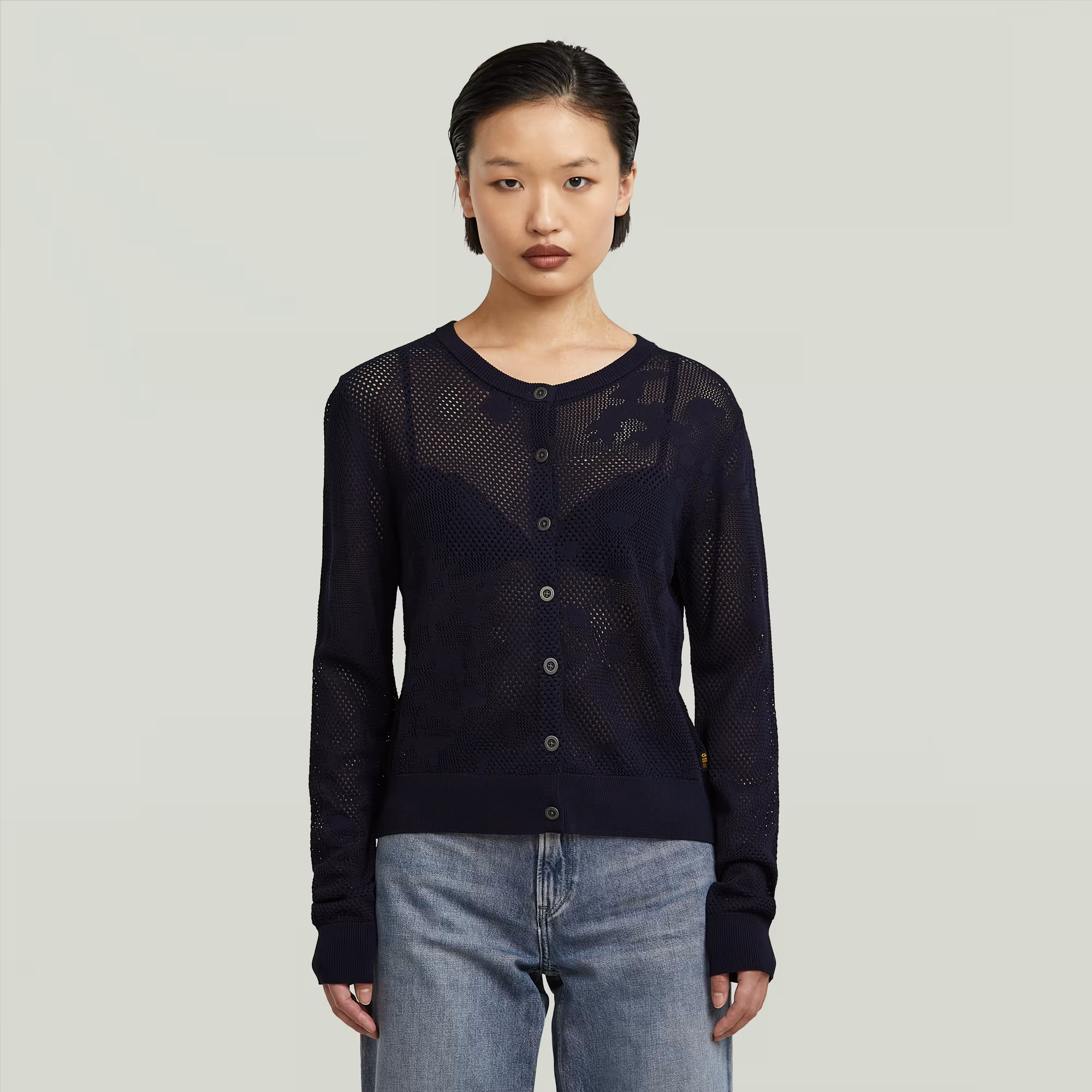 Pointelle Cardi Knit - Dark blue - Women, Knitwear, G-Star RAW catalog