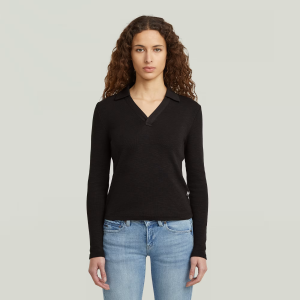 Polo Top Slim - Black - Women, T-Shirts, G-Star RAW catalog