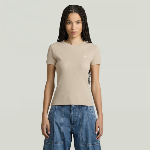 Rib Cap Sleeve T-Shirt - Beige - Women, T-Shirts, G-Star RAW catalog