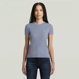 Rib Cap Sleeve T-Shirt - Light blue - Women, T-Shirts, G-Star RAW catalog