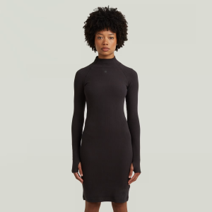 Rib Slim Dress - Black - Women, Dresses, G-Star RAW catalog