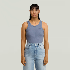 Ribbed Tanktop - Light blue - Women, T-Shirts, G-Star RAW catalog