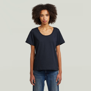 Scoop Neck T-Shirt - Dark blue - Women, T-Shirts, G-Star RAW catalog