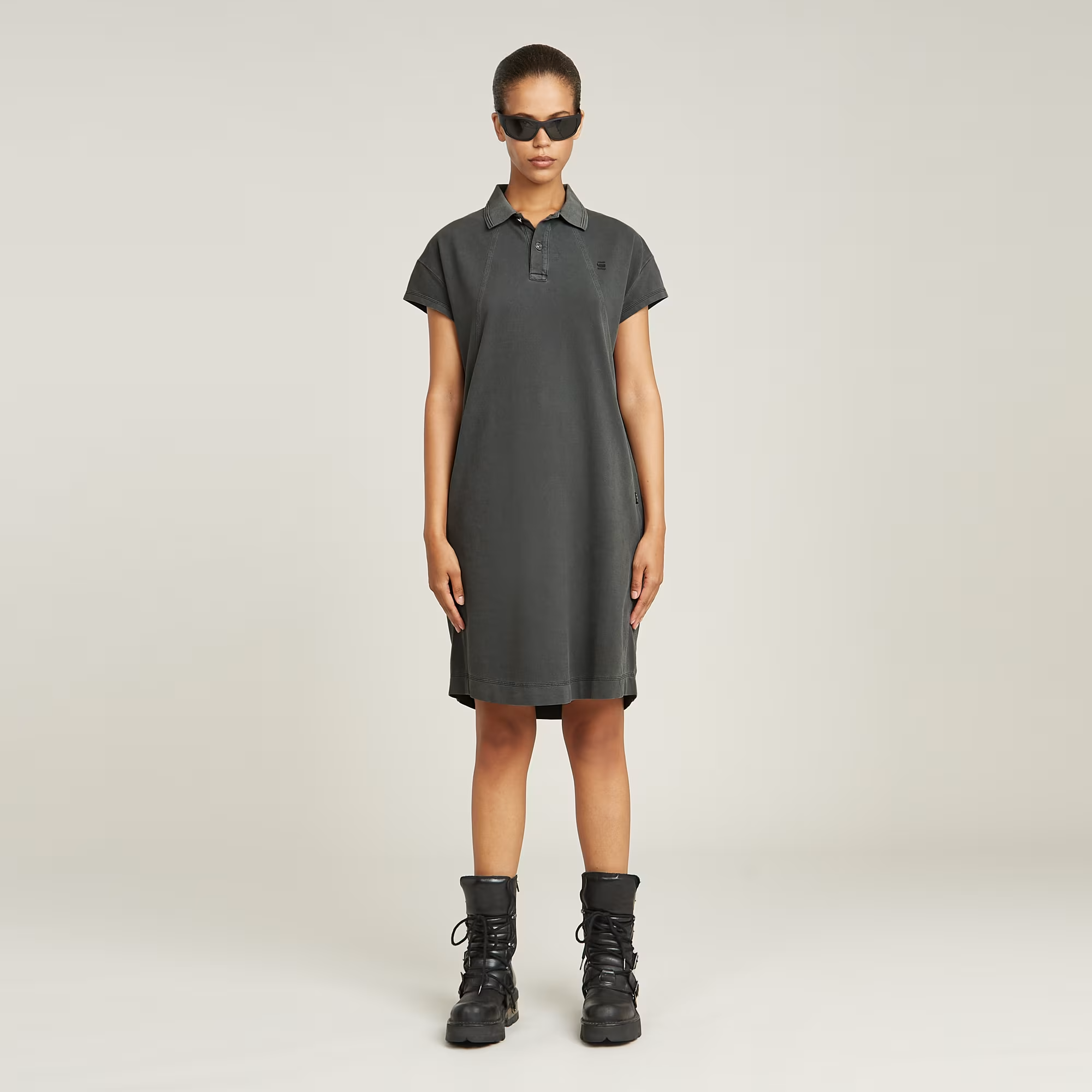 Seam Detail Polo Dress - Black - Women, Dresses, G-Star RAW catalog