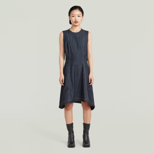 Short Flare Dress - Dark blue - Women, Dresses, G-Star RAW catalog