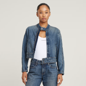 Short Moto Jacket - Medium blue - Women, Jackets and Blazers, G-Star RAW catalog