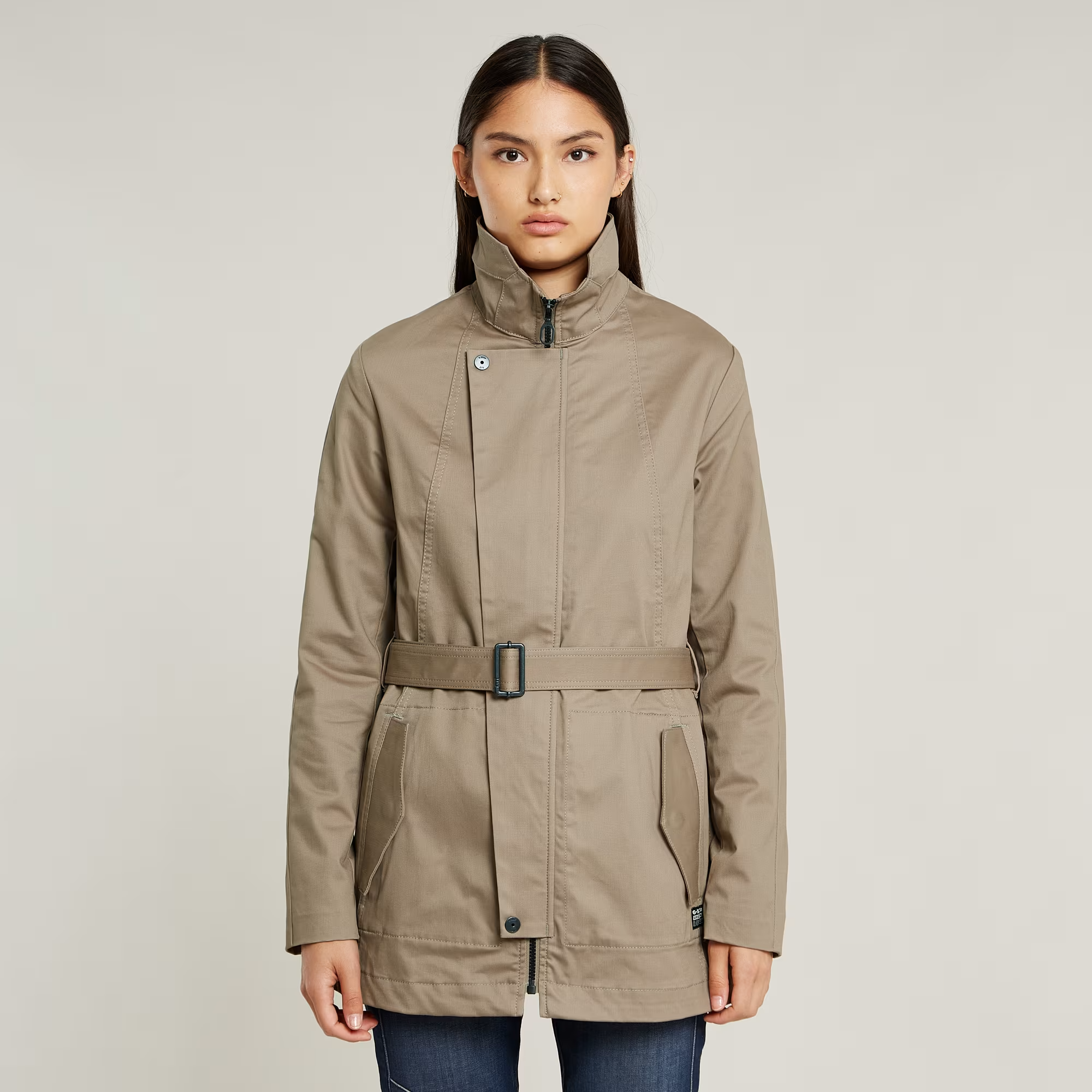 Short Trench Coat - Beige - Women, Jackets and Blazers, G-Star RAW catalog