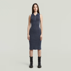 Slim Knitted Dress - Dark blue - Women, Dresses, G-Star RAW catalog