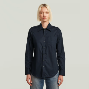 Slim Poplin Long Sleeve Shirt - Dark blue - Women, Shirts, G-Star RAW catalog