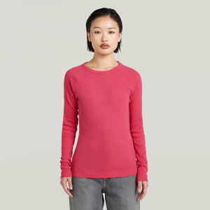 Slim Rib Keyhole T-Shirt - Pink - Women, T-Shirts, G-Star RAW catalog