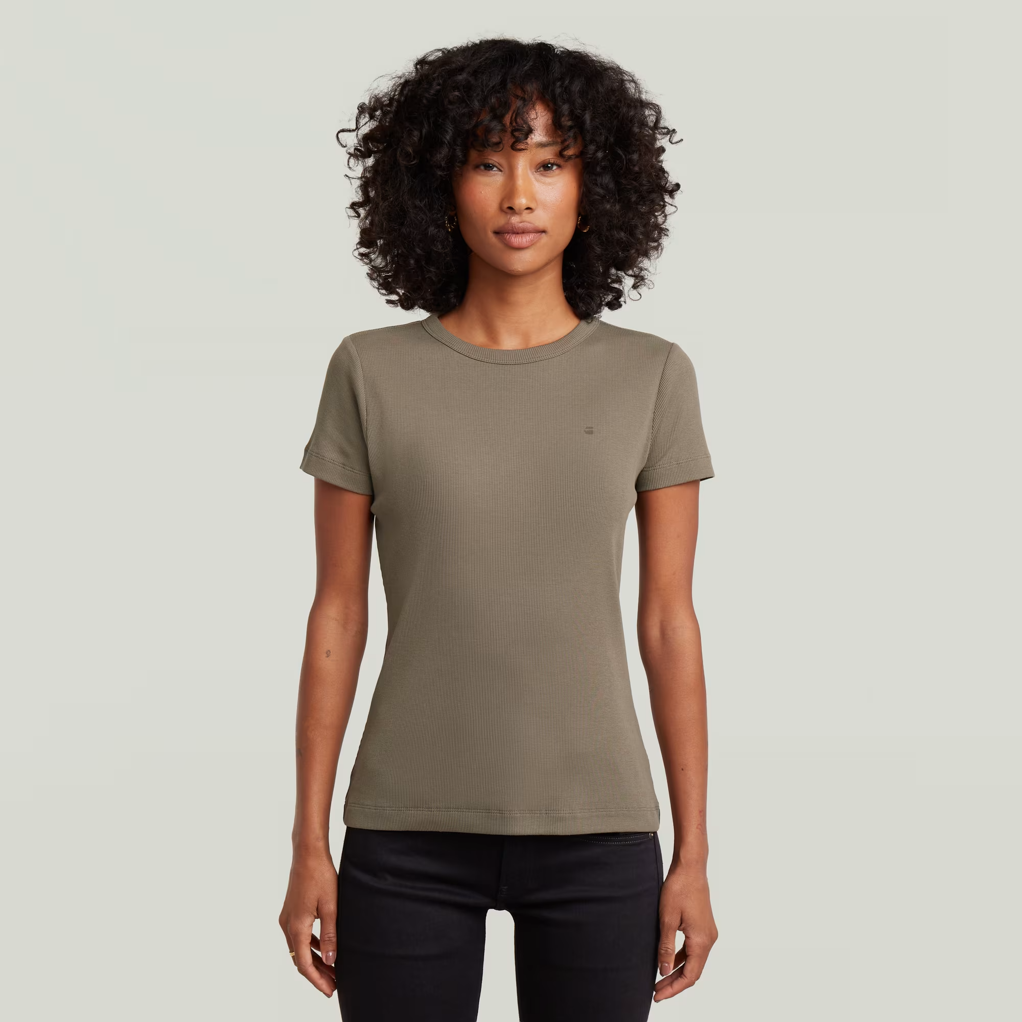 Slim Rib T-Shirt - Brown - Women, T-Shirts, G-Star RAW catalog