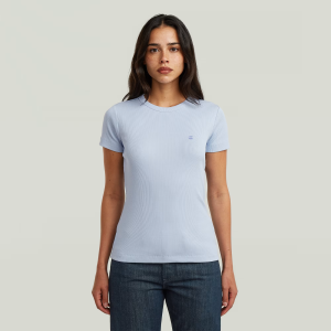 Slim Rib T-Shirt - Light blue - Women, T-Shirts, G-Star RAW catalog